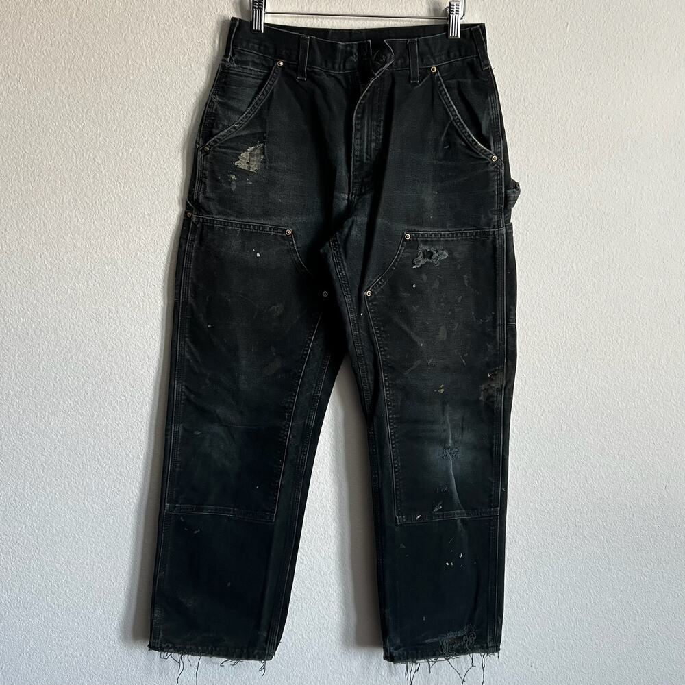 Carhartt B01 BLK faded black double knee work wear carpenter pants